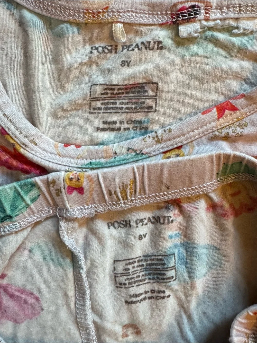 Posh Peanut Girls Ballerina Nutcracker Pajama Set Bamboo‎ Long Sleeve 8Y